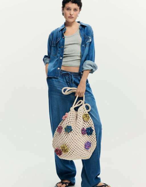 Desigual - Sac au crochet à fleurs multicolores - Beige, 2 de 4