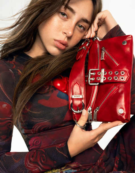 Desigual - Sac en imitation cuir à boucle - Rouge - view 1