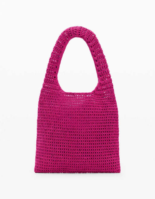 Desigual - Sac en maille crochetée à fleurs - Rose, 2 de 4