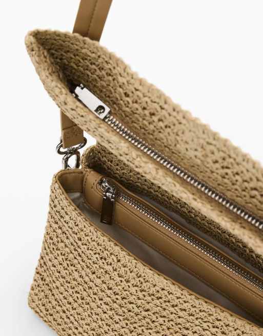 Desigual - Sac en raphia de taille moyenne à charms - Beige, 3 de 4