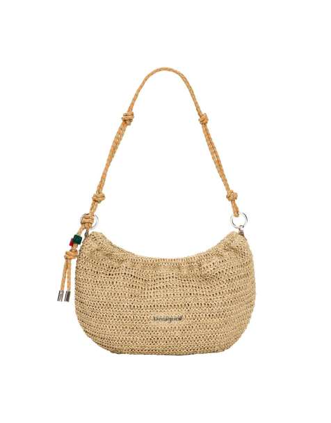 Desigual - Sac en raphia ovale taille moyenne à charms - Beige - view 1