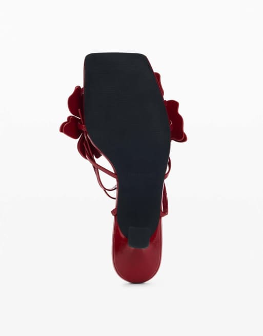 Desigual - Sandalen met bloemenapplicatie in rood, 4 van 4