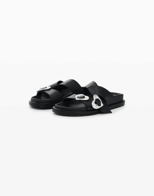 Desigual - Sandalen met plateauzool en harten in zwart, 2 van 4