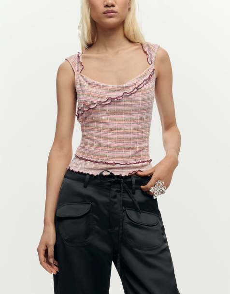 Desigual Satin cargo pants in black