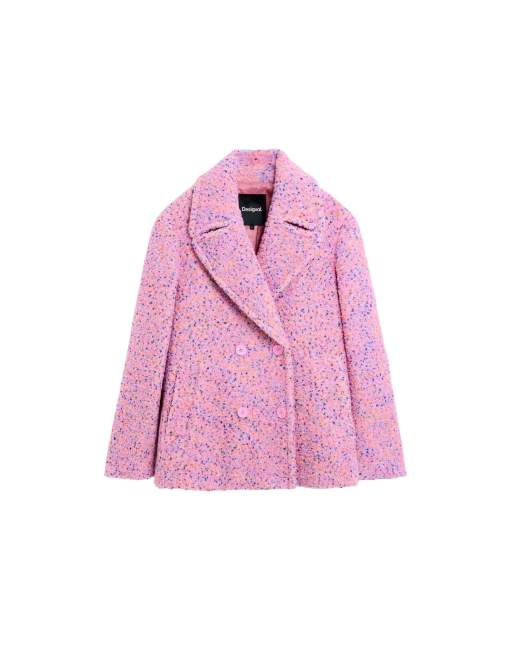 Desigual Short coat with wool in pink, 4 of 4