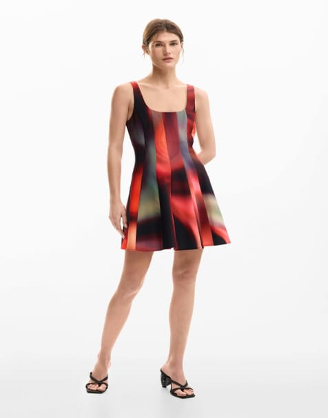 Desigual Short dress panels in black