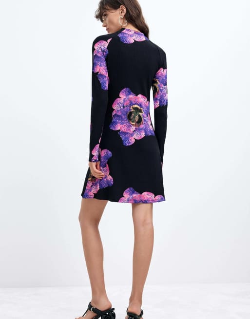 Desigual Short floral dress m. c. lacroix in black, 2 of 3