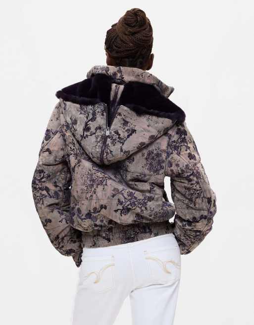 Desigual Short padded flocked coat in multicolored, 1 of 3
