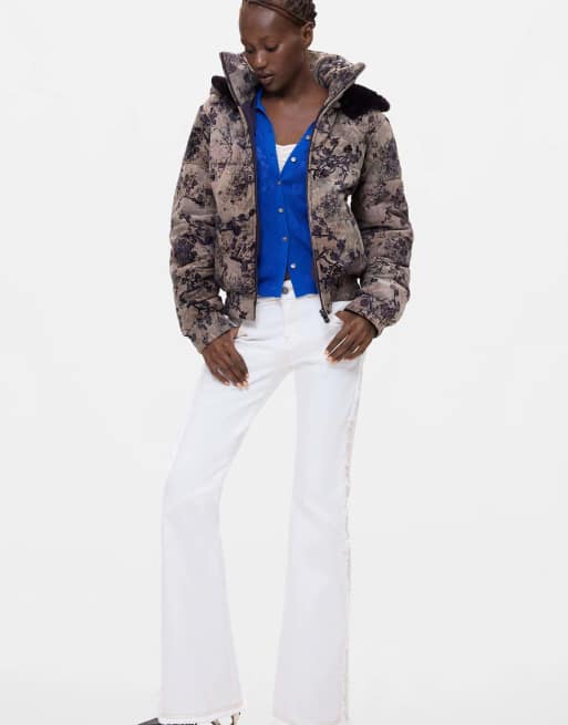 Desigual Short padded flocked coat in multicolored, 3 of 3