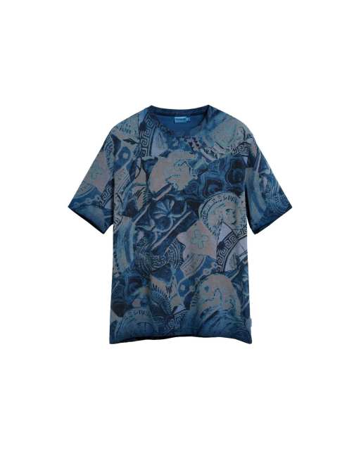 Desigual Short sleeve mosaic t-shirt in blue - LBLUE, 4 of 4