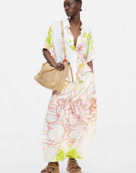 Desigual Short-sleeved floral shirt in white - view 1