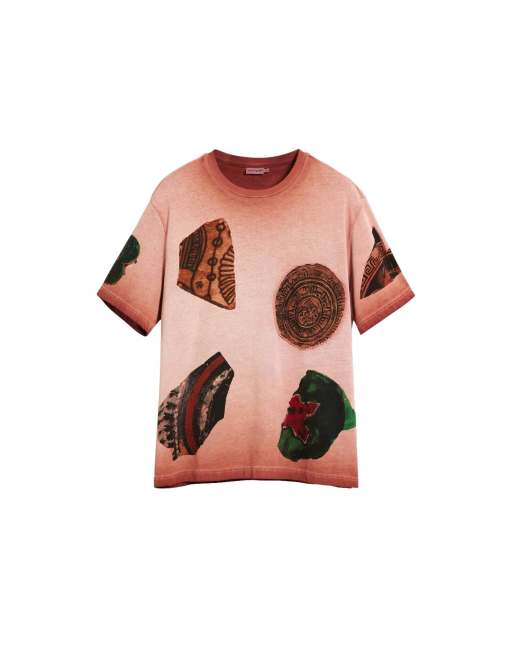 Desigual Short-sleeved patchwork t-shirt in orange - ORANGE, 4 of 4