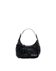 Desigual Small bag with flower appliqu s in black