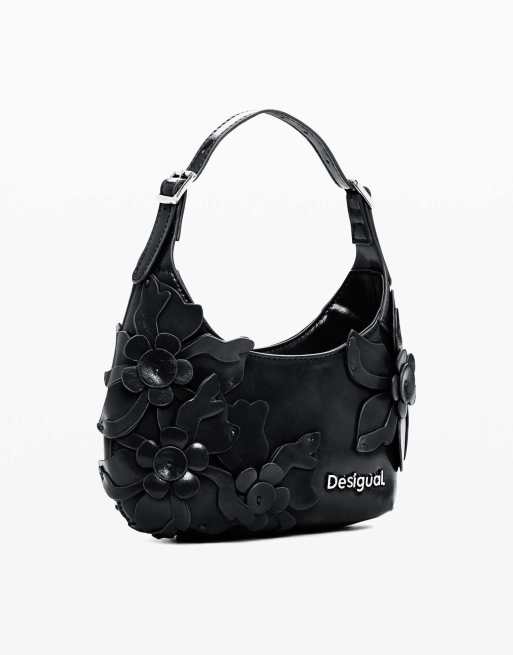Desigual Small bag with flower appliqués in black, 2 of 4