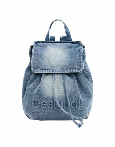 Desigual Small denim charms backpack in blue - view 1