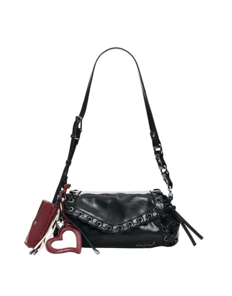 Desigual Small eyelet bag in black - view 1