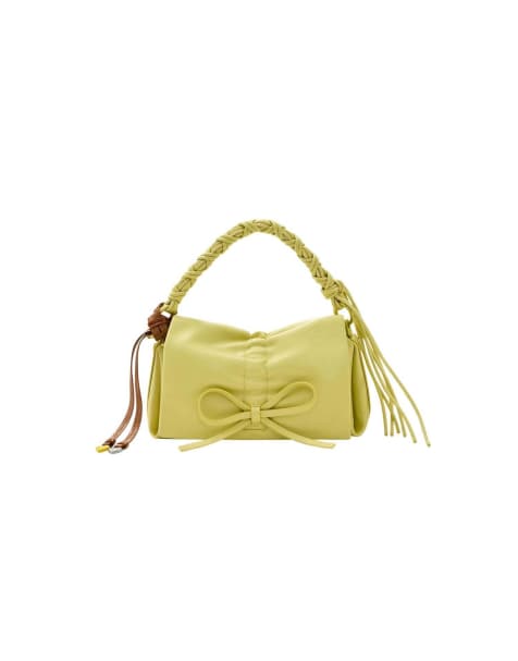 Desigual Small shiny bow bag in green - view 1