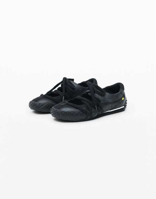 Desigual - Sneakers stringate in pelle nere, 2 di 4