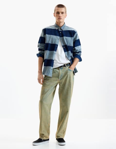 Desigual Striped denim shirt in blue - view 1