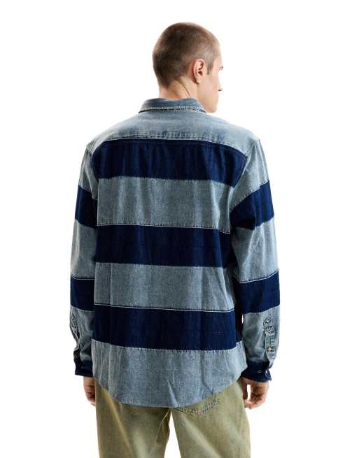 Desigual Striped denim shirt in blue, 2 of 4