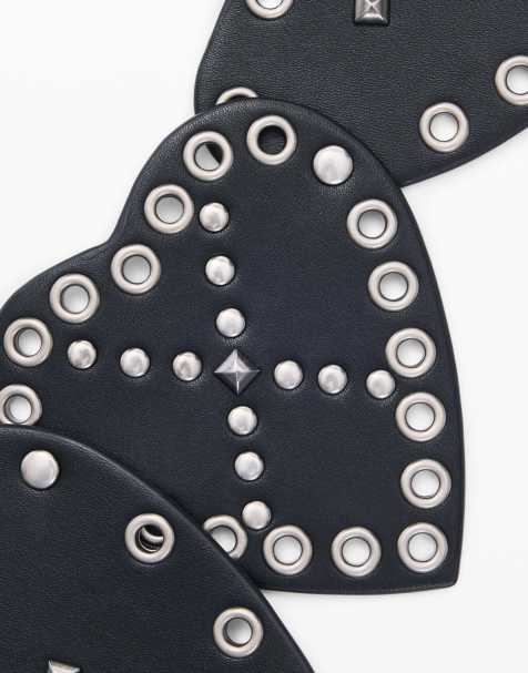 Desigual Studded belt hearts in black - view 1