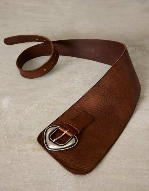 Desigual - Studio - Ceinture à nouer en cuir - Marron - view 1