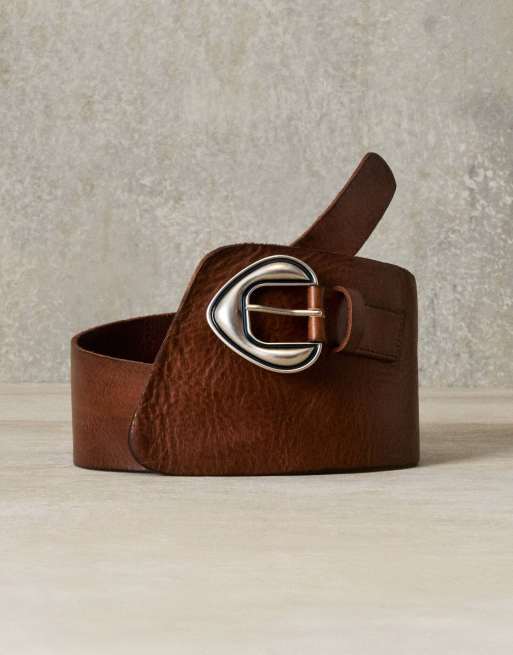 Desigual - Studio - Cinturón marrón estilo fajín de cuero, 4 de 4