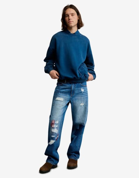 Desigual - Sudadera azul lisa con logo - view 1