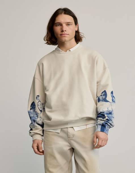 Desigual - Sudadera gris con mangas estampadas - view 1