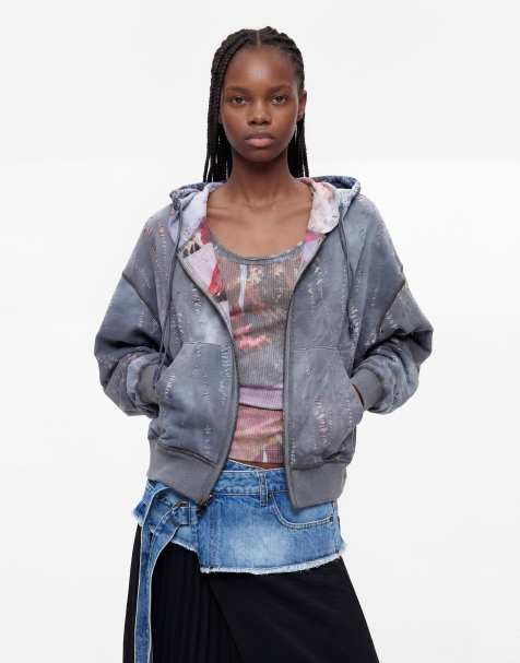 Desigual sudadera reversible estampada en gris - view 1