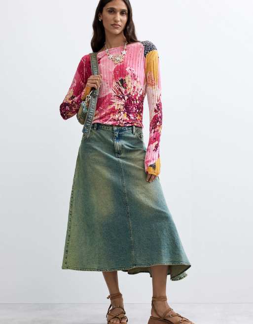 Desigual sweater met bloemenprint in roze, 2 van 3