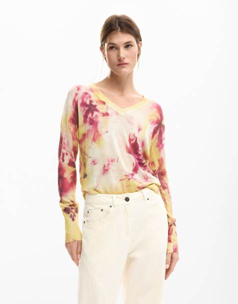 Desigual - Sweater met fijne bloemenprint in roze - view 1