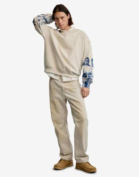 Desigual Sweatshirt with printed sleeves in grey - view 1