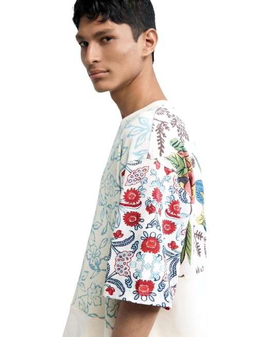 Desigual - T-shirt effet patchwork - Blanc, 3 de 4