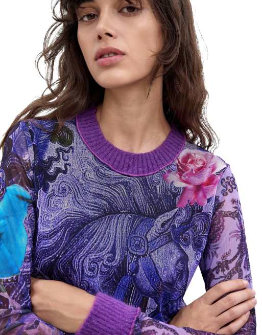 Desigual T-shirt imprimé m. c. lacroix violet, 3 de 4