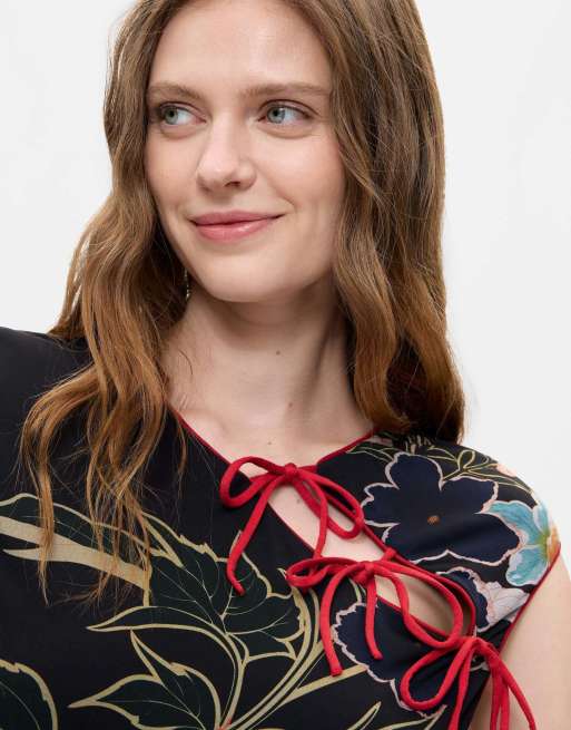 Desigual T-shirt met print in zwart, 3 van 4