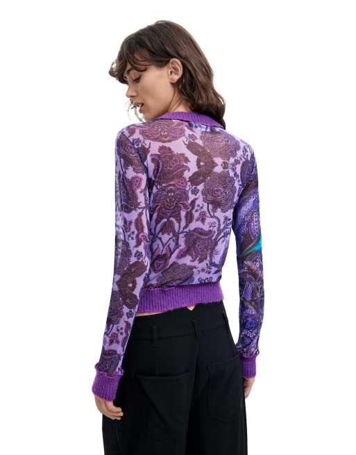 Desigual T-shirt met print m. c. lacroix in paars, 2 van 4