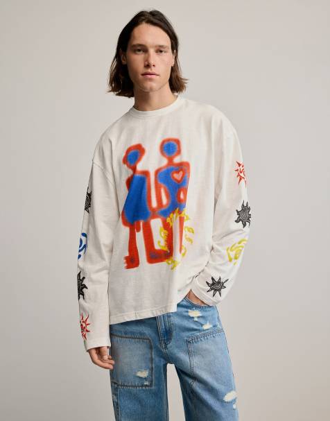 Desigual - T-shirt van katoen met print in wit - view 1