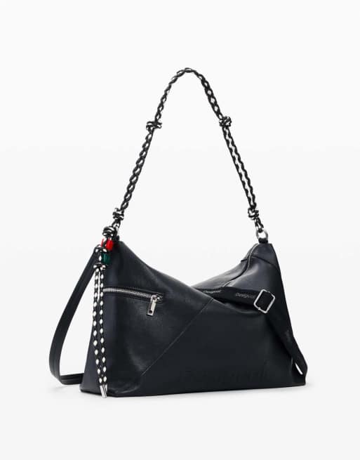 Desigual Tasche mit großem Logo-Anhänger in Schwarz, 2 von 4