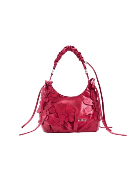 Desigual - Tasje met bloemenapplicaties in rood - view 1