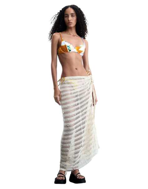 Desigual - Top de bikini naranja triangular estampado - view 1