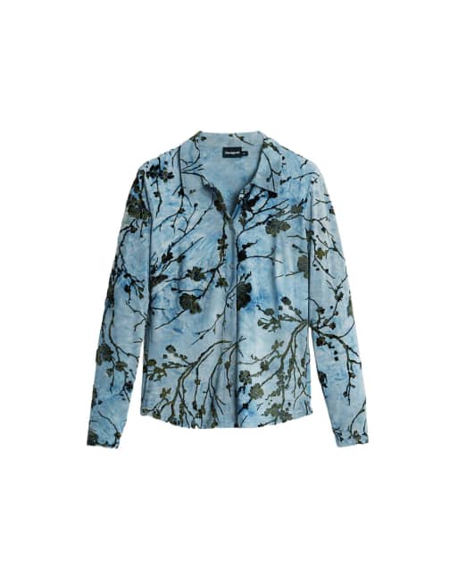 Desigual top flocado azul, 4 de 4