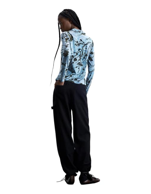 Desigual top flocké bleu, 2 de 4