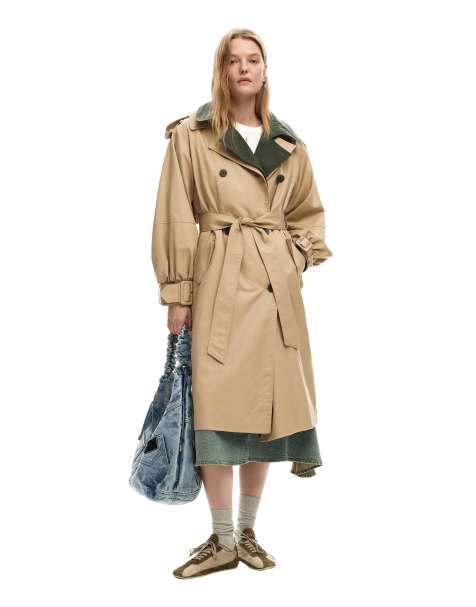 Desigual - Trench-coat bicolore avec partie amovible - Crème - view 1