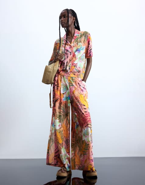Desigual - Tropical - Broek in roze - view 1