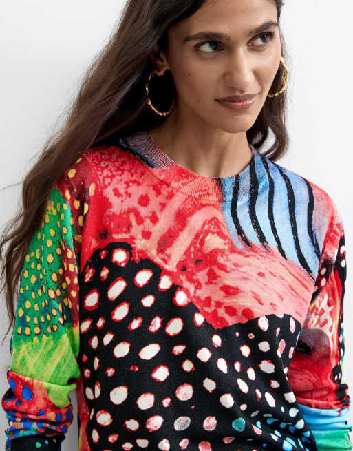 Desigual trui met print in zwart, 2 van 4