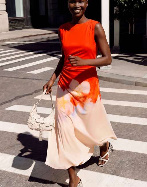 Desigual Two-tone floral dress in pink | ASOS