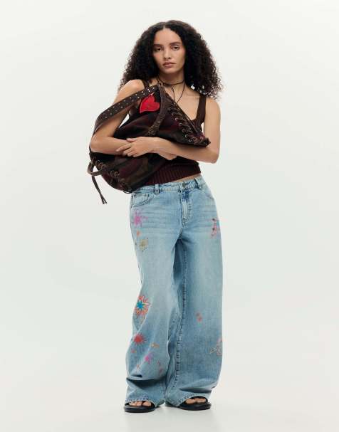 Desigual - Vaqueros azules estampados - view 1