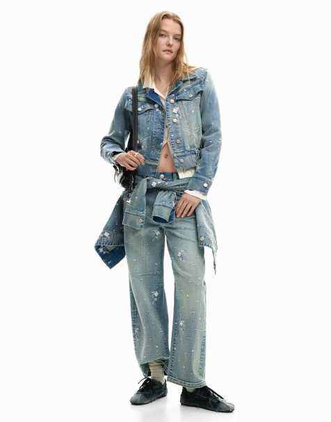 Desigual - Veste camionneur brodée - Bleu - view 1