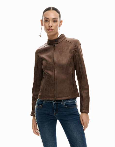 Desigual - Veste en similicuir - Marron - view 1